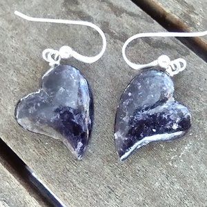 Jay King Lepidolite heart earrings